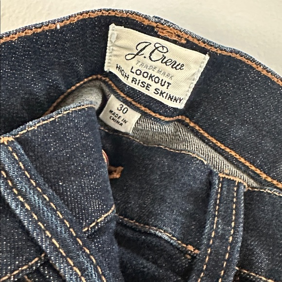 J CREW trademark Lookout High Rise Skinny Dark Wash Jeans // Size 30 - Picture 3 of 5